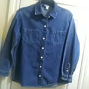 YES💲1⃣▶▶Old Navy Classic Blue Denim Shirt Xs